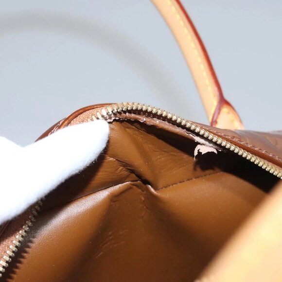 LOUIS VUITTON Monogram Vernis Tompkins Square Hand Bag Bronze M91103 Auth ep7700 - Picture 10 of 16